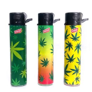 Mechero Round Flint Regulador Piedra & Gas Refill 25 ud. Leaves Mod.2