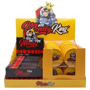 Papel Monkey King Pack King Size Slim Tips & Grinder Yellow 24 ud.