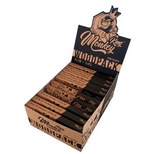 Papel Monkey King Size Slim & Tips Wood Pack Unbleached 24 ud.