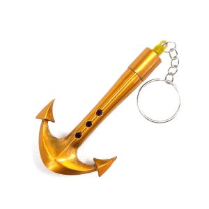 Pipa Metal Llavero Gold Ancla 80 mm.