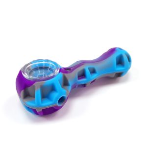 Pipa Silicona & Dabber Glass Bowl Purple-Blue 10 cm.