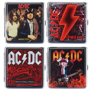 Pitillera AC/DC 10x10x1.5 cm. Pack 4