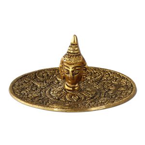 Porta Incienso Metal Buddha Ø 11 cm. Gold