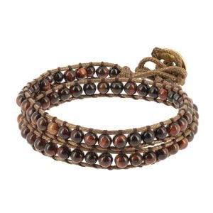 Pulsera Naga Ojo de Tigre Rojo