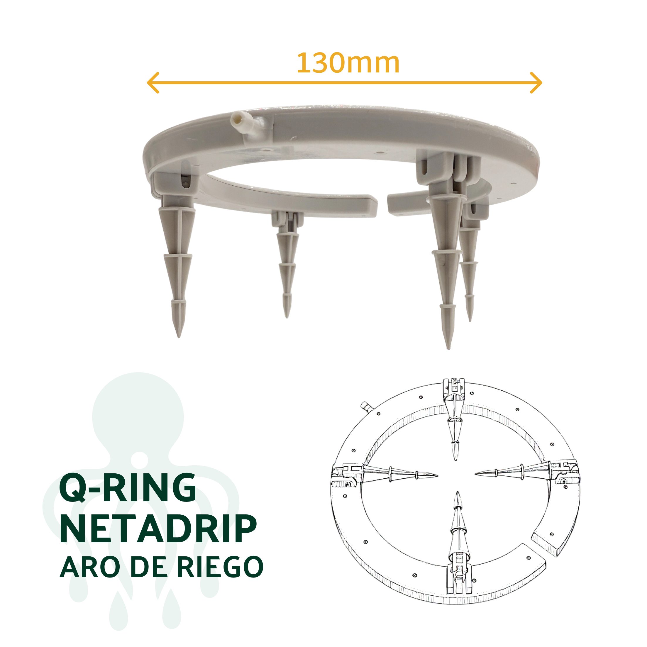 Aro De Riego Q-Ring Para Pulpo (Pack 12) Netradrip
