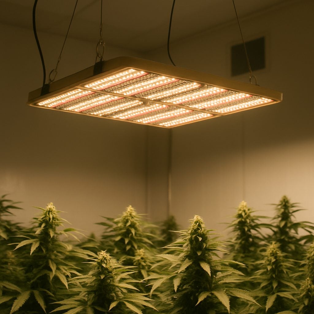 Panel LED cultivo de alta calidad en un armario indoor profesional