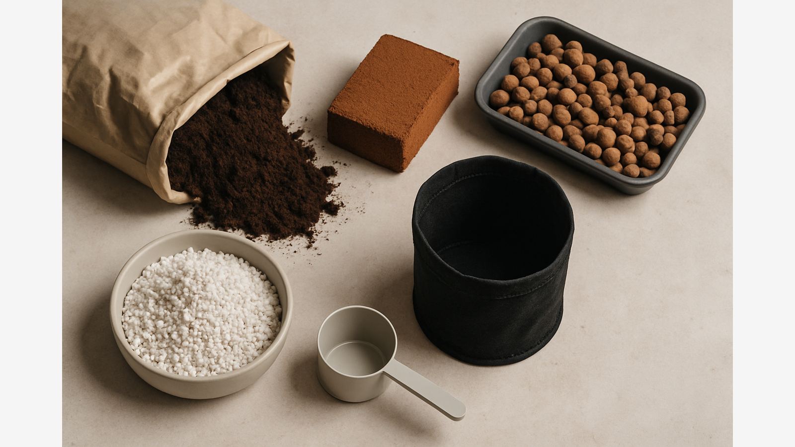 Componentes y materiales usados en sustratos para cultivo moderno