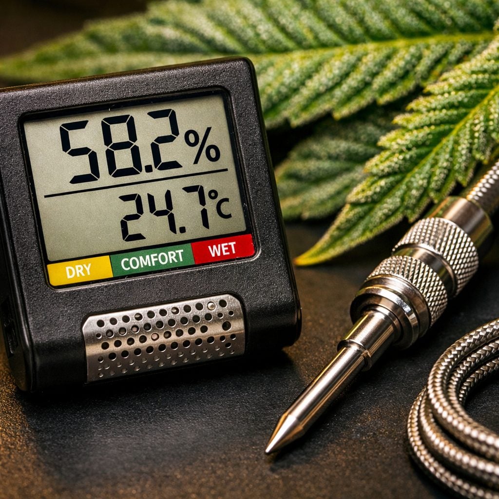 Control de humedad y temperatura en cultivo indoor: equipo esencial