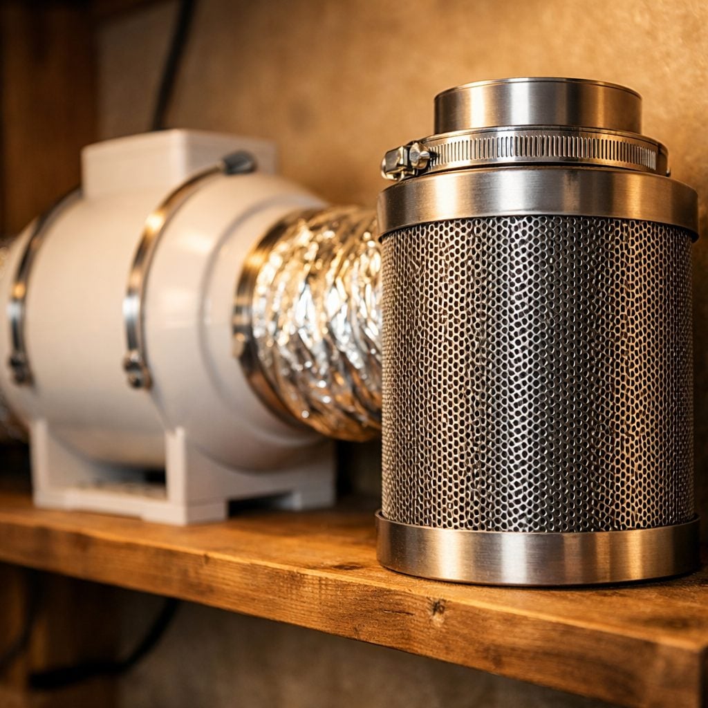 Sistema completo de extracción de aire con conducto flexible de aluminio, filtro de carbón activado y abrazaderas metálicas m